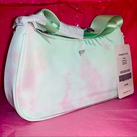 Fabletics MZ Mini Shoulder Bag Aloe Ethereal Tie-Dye Print Adjustable Strap - Picture 10 of 16